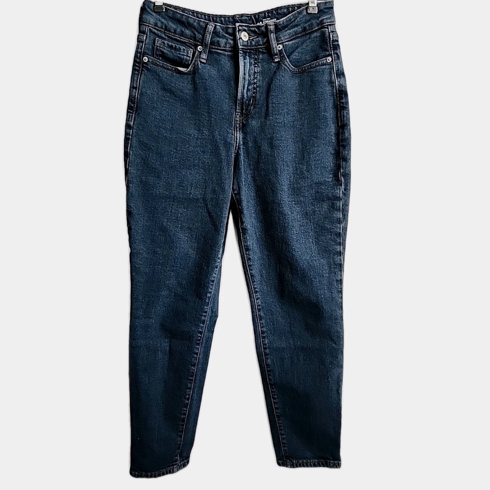Old Navy Women's Jeans 4 Dark Blue High Rise O.G. Straight Secret Slim Pockets.